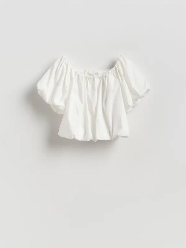 Reserved Reserved - Bluza puf-rukava - bijela