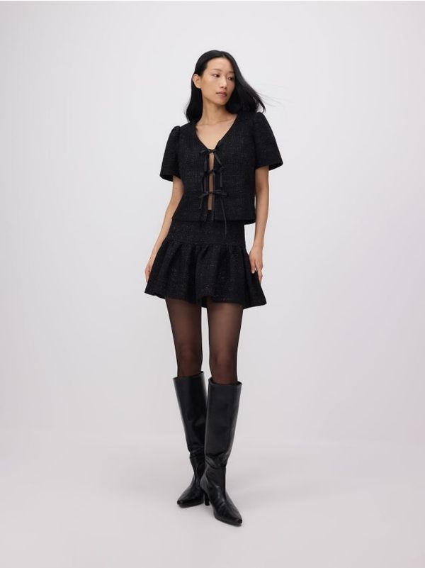 Reserved Reserved - Bluza puf-rukava - crno