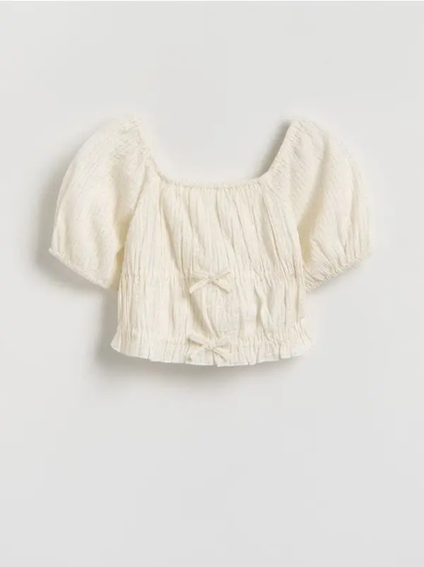 Reserved Reserved - Bluza puf-rukava - krem
