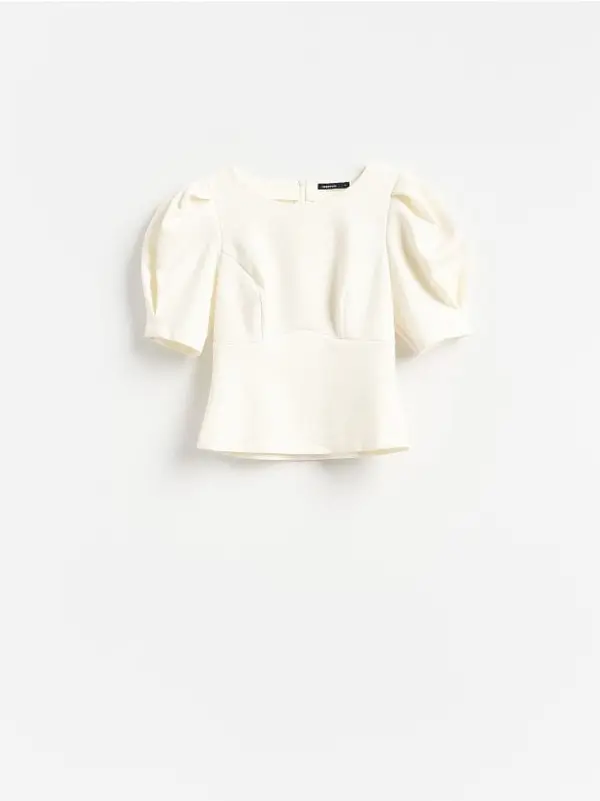 Reserved Reserved - Bluza puf-rukava - krem