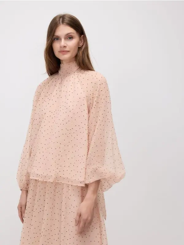 Reserved Reserved - Bluza puf-rukava - pastelnoružičasto