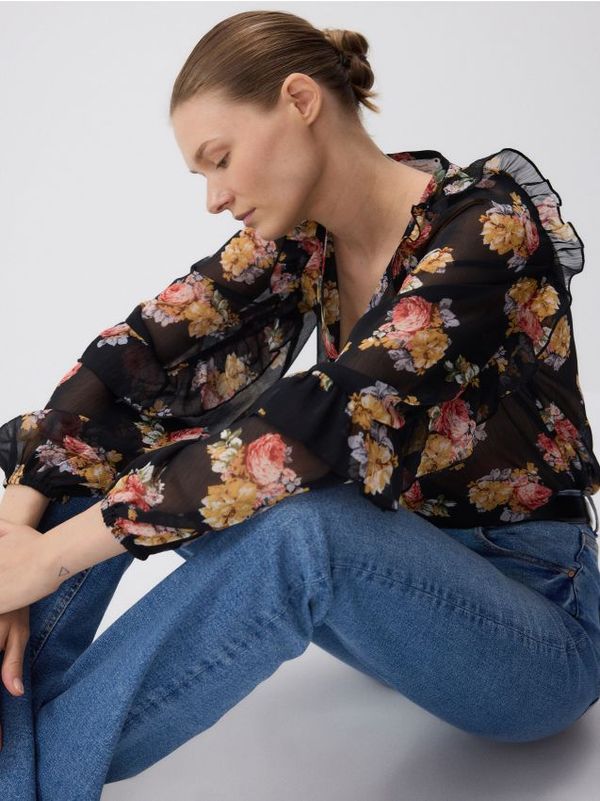 Reserved Reserved - Bluza puf-rukava - šaren