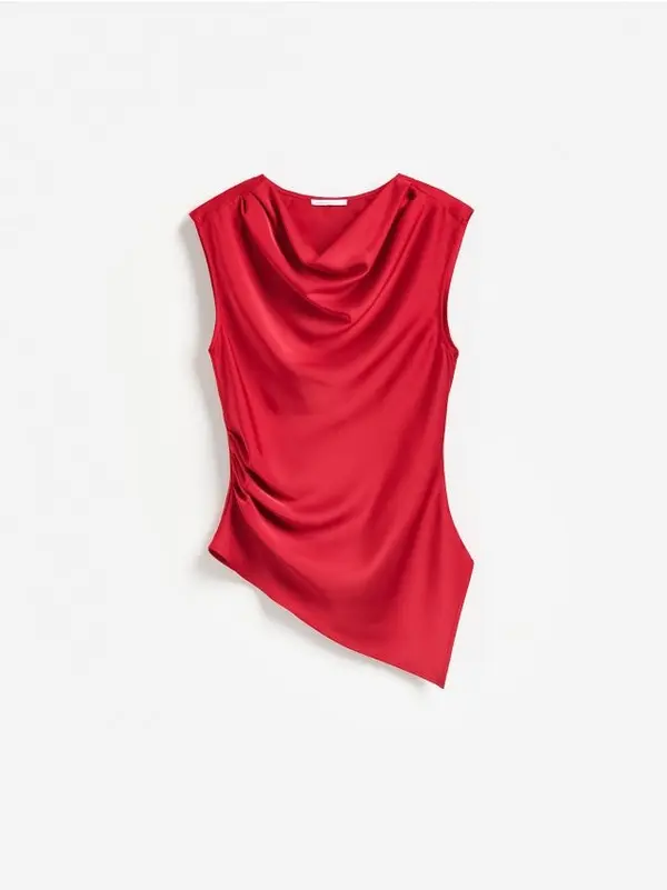 Reserved Reserved - Bluza s asimetričnim dnom - crvena
