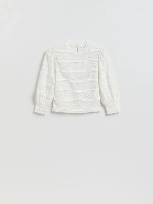 Reserved Reserved - Bluza s čipkom - bijela