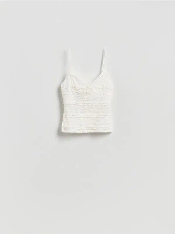 Reserved Reserved - Bluza s čipkom - krem