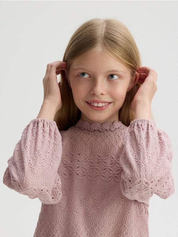 Reserved Reserved - Bluza s čipkom - prljavoroza