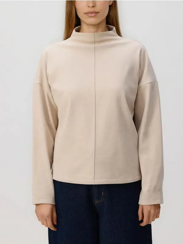 Reserved Reserved - Bluza s dekorativnim šavom - boja kože