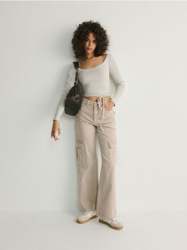 Reserved Reserved - Bluza s detaljem na leđima - light grey