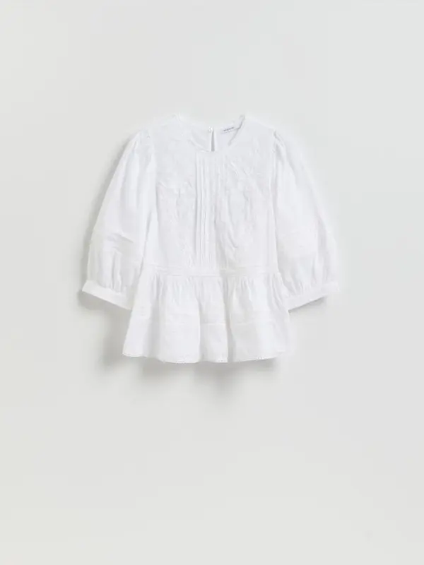 Reserved Reserved - Bluza s izvezenim uzorkom - bijela