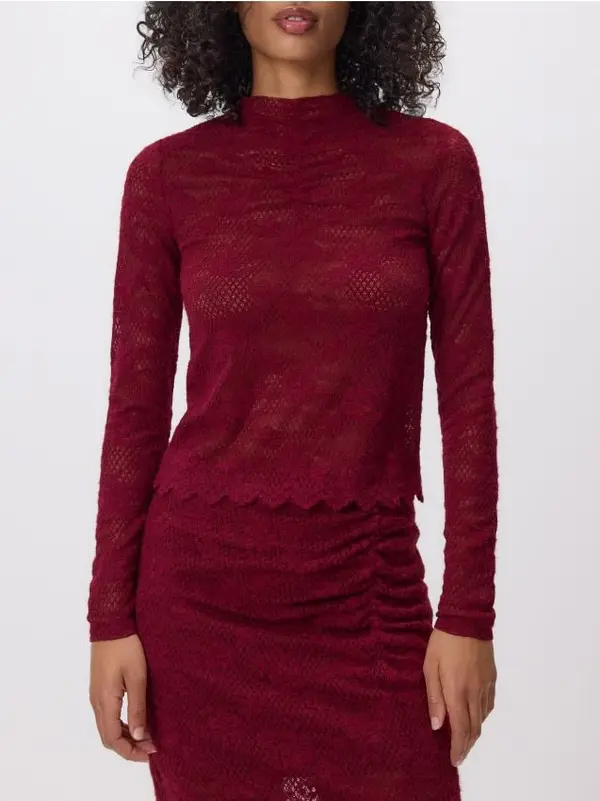 Reserved Reserved - Bluza s izvezenim uzorkom - bordo