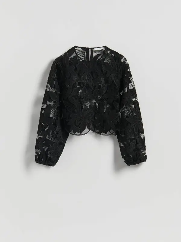 Reserved Reserved - Bluza s izvezenim uzorkom - crno