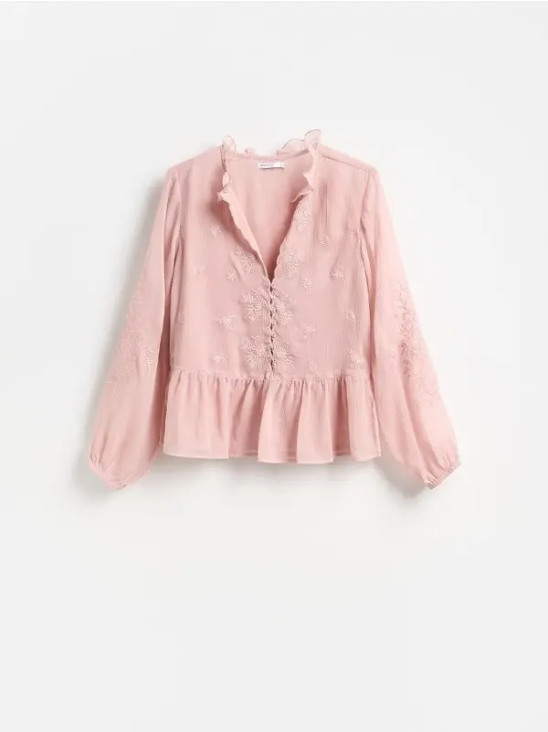 Reserved Reserved - Bluza s izvezenim uzorkom - prljavoroza