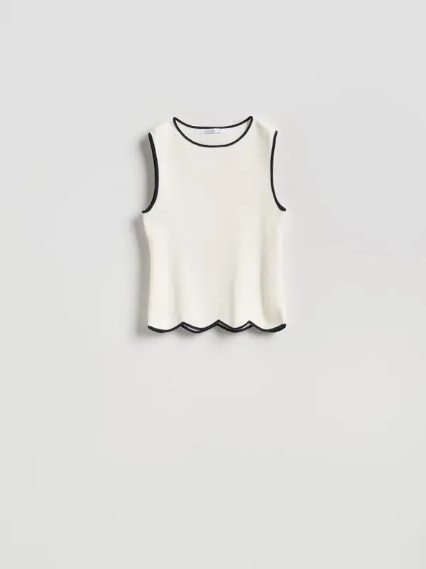 Reserved Reserved - Bluza s kontrastnim obrubom - šaren