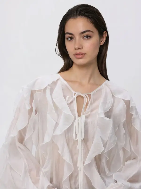 Reserved Reserved - Bluza s liocelom - bijela