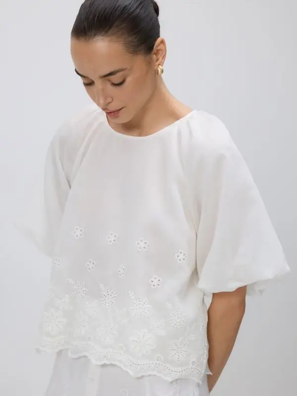 Reserved Reserved - Bluza s liocelom - bijela