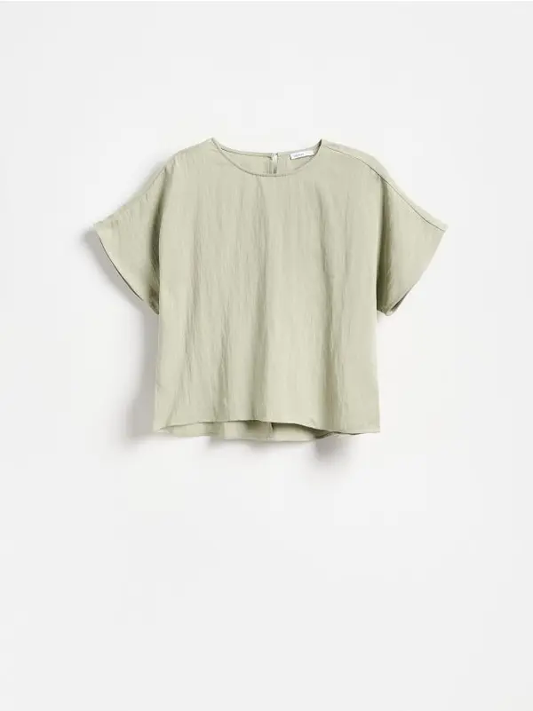 Reserved Reserved - Bluza s liocelom - bljedozeleno