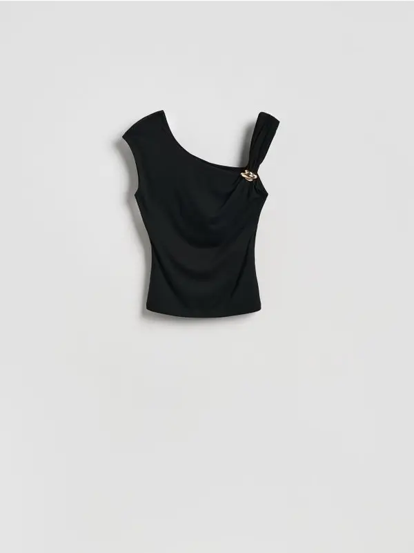 Reserved Reserved - Bluza s liocelom - crno