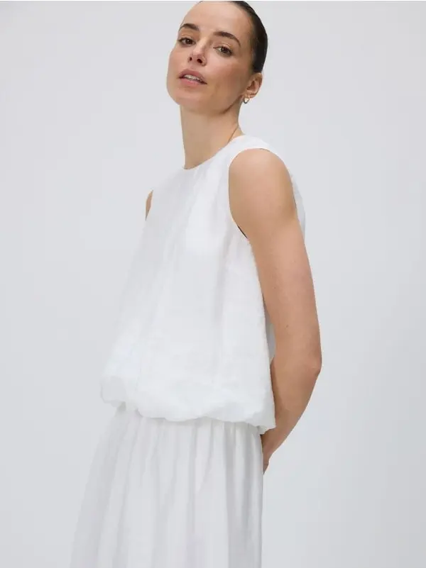 Reserved Reserved - Bluza s liocelom - krem