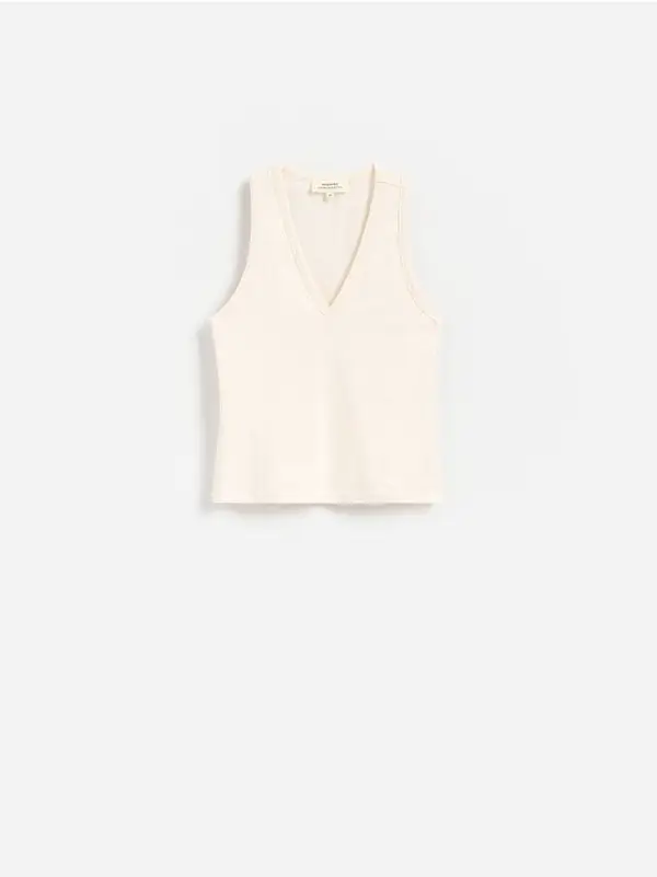 Reserved Reserved - Bluza s liocelom - krem