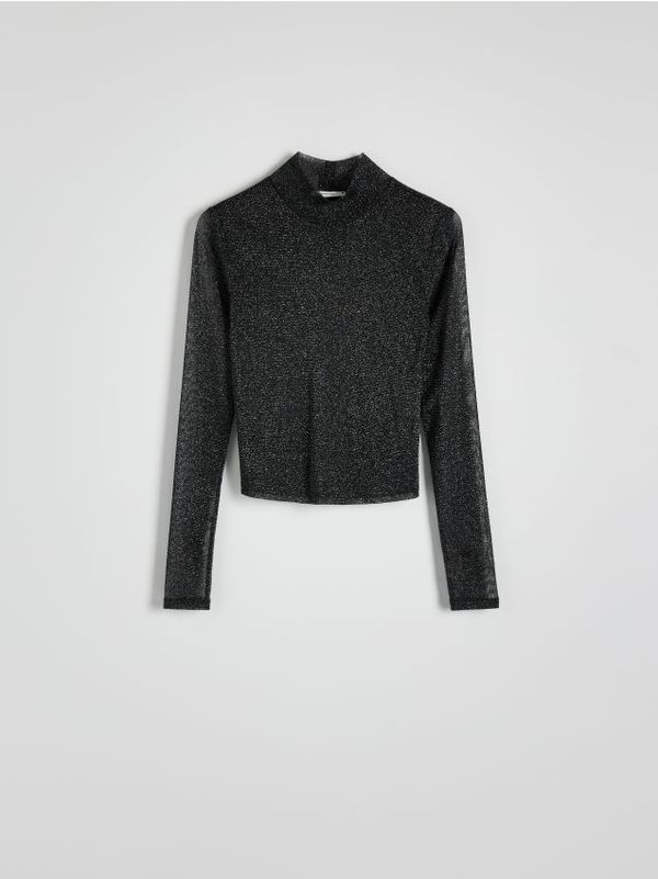 Reserved Reserved - Bluza s mješavinom metaliziranog prediva - crno