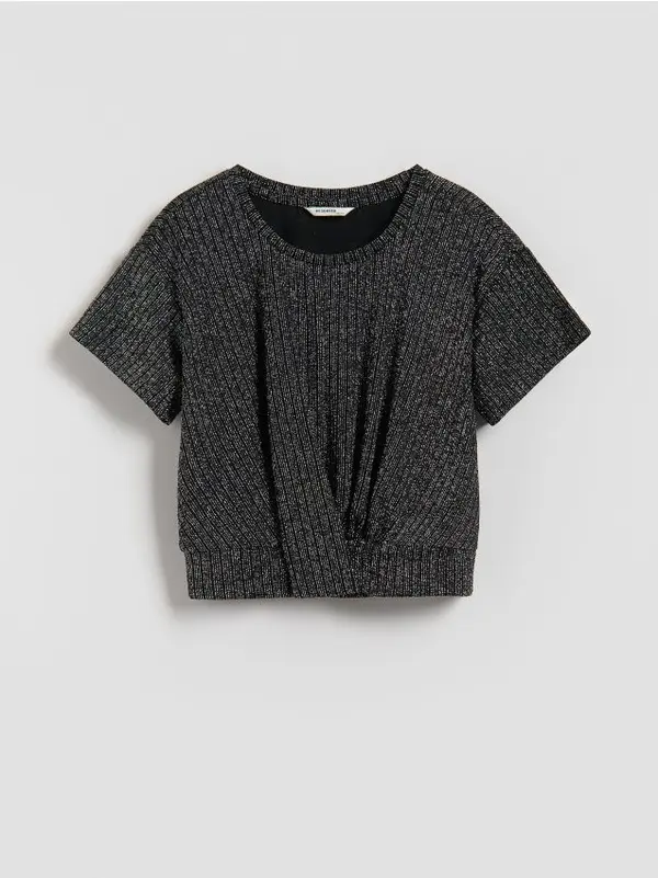 Reserved Reserved - Bluza s mješavinom metaliziranog prediva - crno