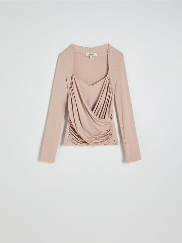 Reserved Reserved - Bluza s naborima - bež