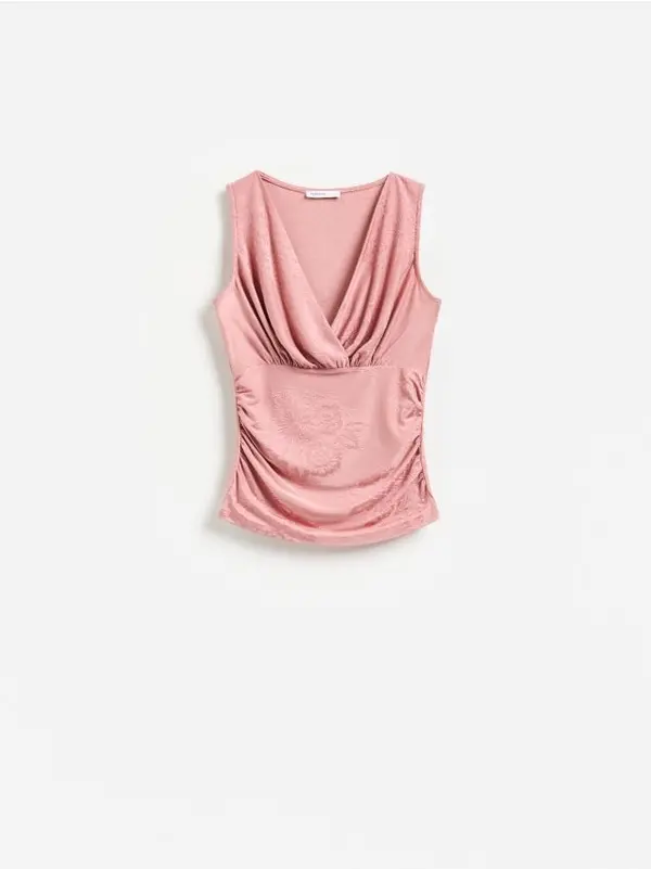 Reserved Reserved - Bluza s naborima - pastelnoružičasto
