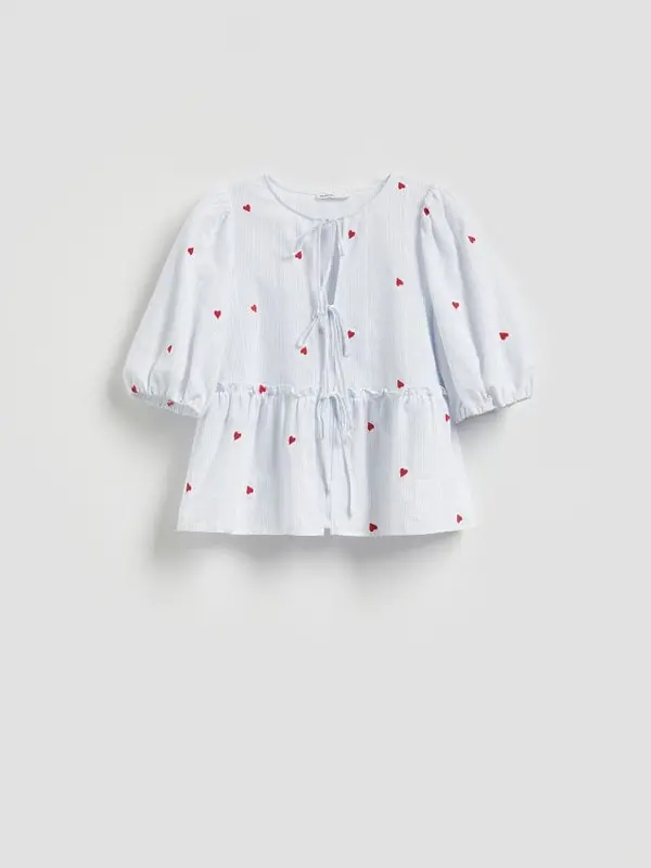 Reserved Reserved - Bluza s peplumom - bljedoplavo