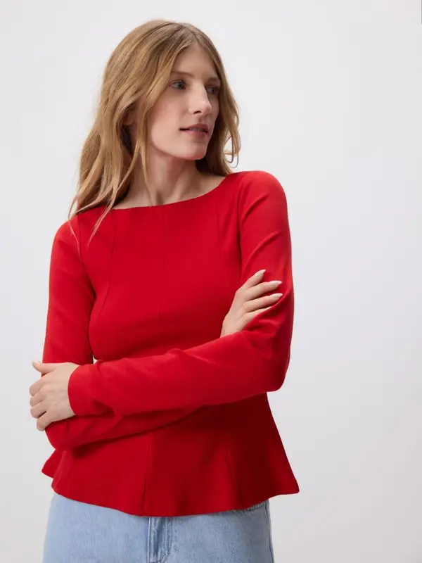 Reserved Reserved - Bluza s peplumom - crvena