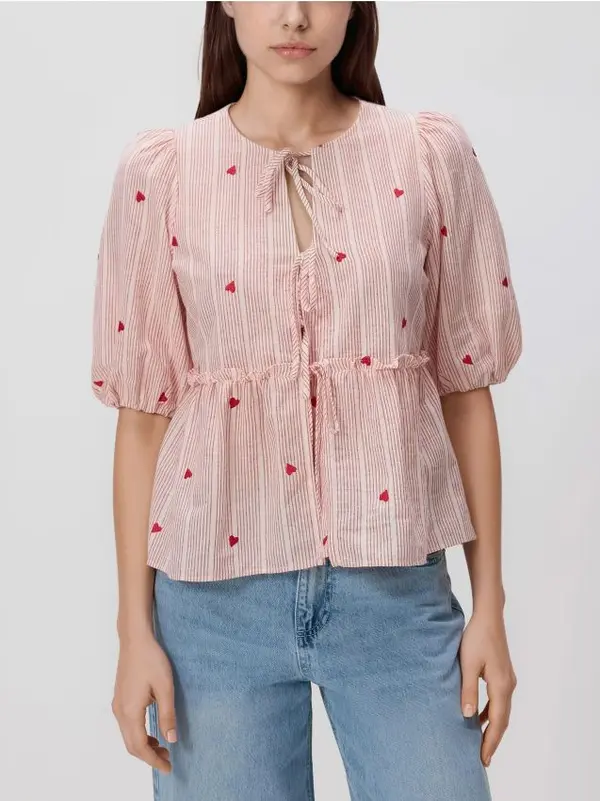 Reserved Reserved - Bluza s peplumom - crvena
