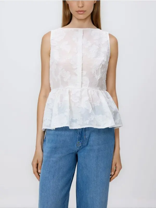 Reserved Reserved - Bluza s peplumom - krem
