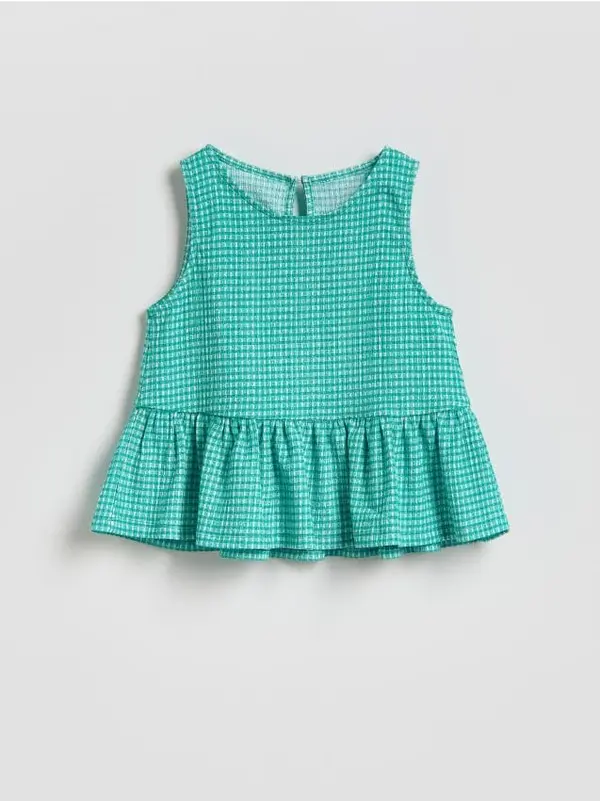 Reserved Reserved - Bluza s peplumom - zelena