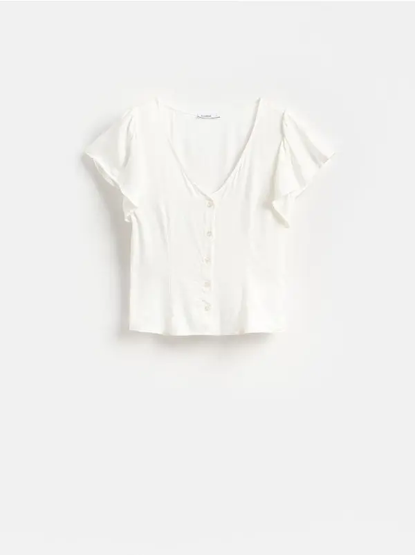 Reserved Reserved - Bluza s povezom na leđima - krem