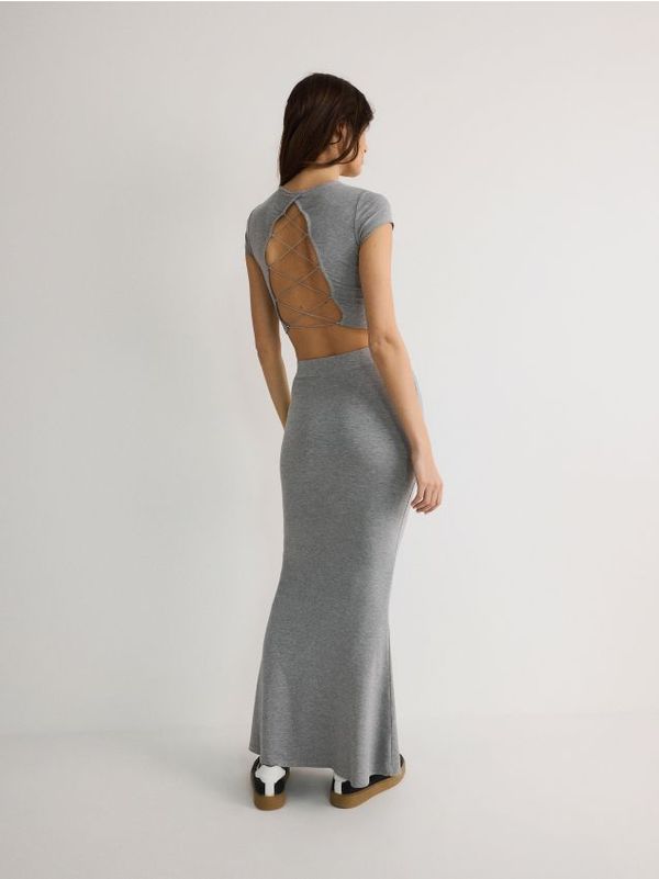 Reserved Reserved - Bluza s povezom na leđima - light grey