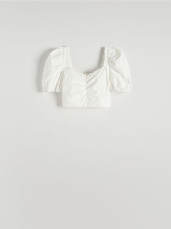 Reserved Reserved - Bluza s puf rukavima - bijela