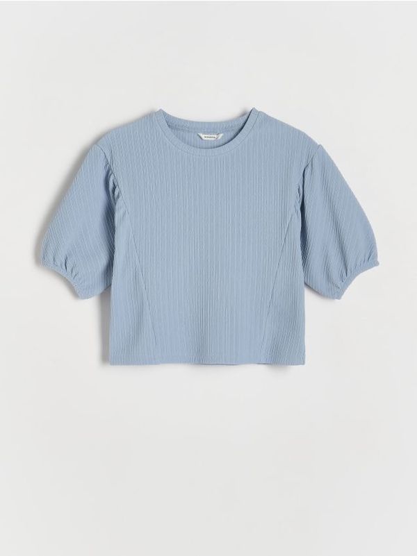 Reserved Reserved - Bluza s puf rukavima - bljedoplavo