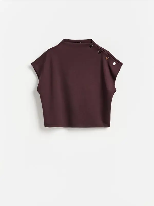 Reserved Reserved - Bluza s ukrasnim gumbima - boja kestena