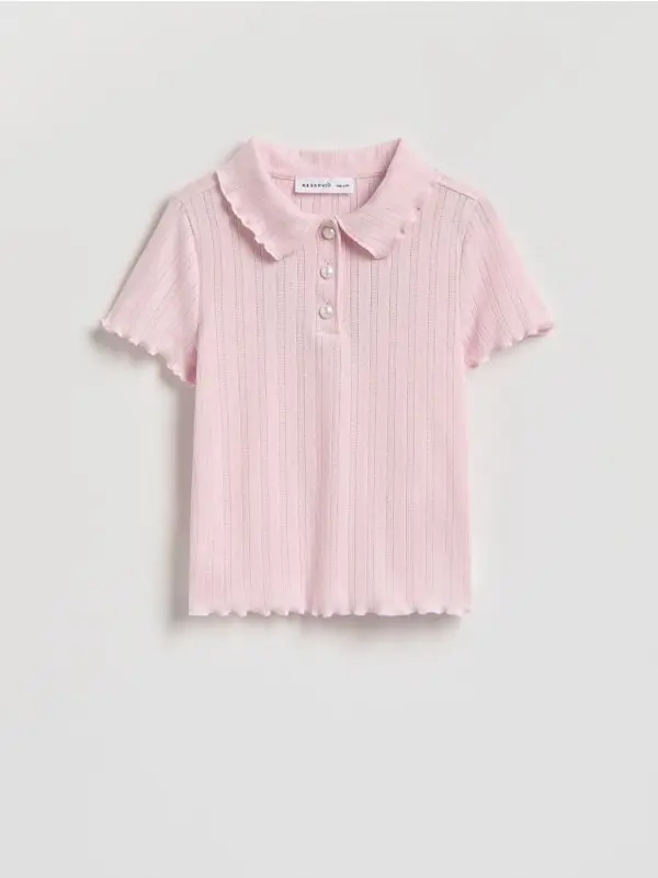 Reserved Reserved - Bluza s ukrasnim gumbima - pastelnoružičasto