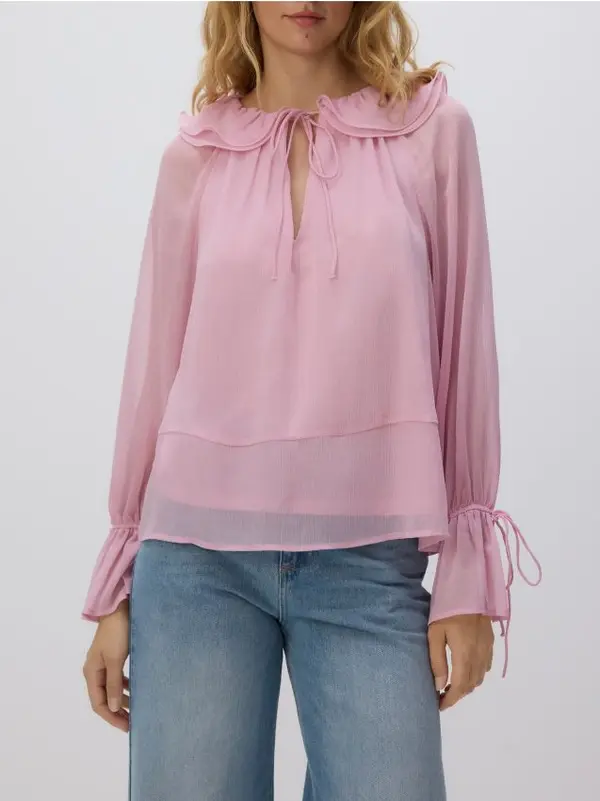 Reserved Reserved - Bluza s ukrasnim ovratnikom - ružičasta