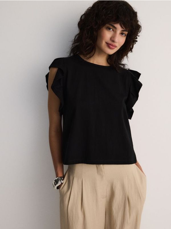 Reserved Reserved - Bluza s ukrasnim rukavima - crno