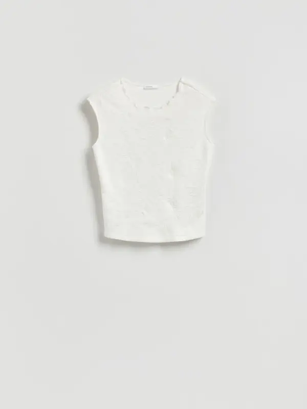 Reserved Reserved - Bluza s ukrasnim uzorkom - bijela