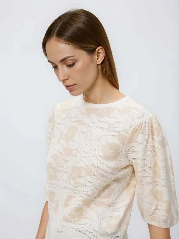 Reserved Reserved - Bluza s ukrasnim uzorkom - boja kože