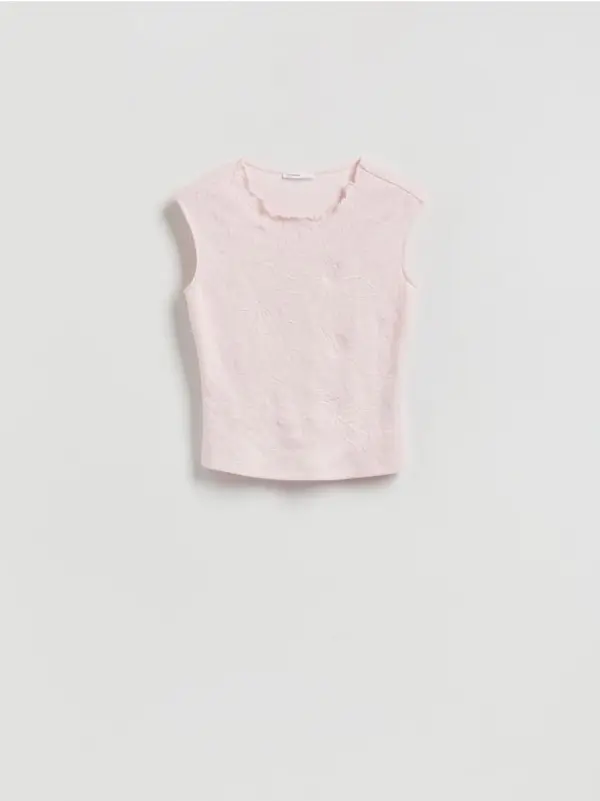 Reserved Reserved - Bluza s ukrasnim uzorkom - pastelnoružičasto