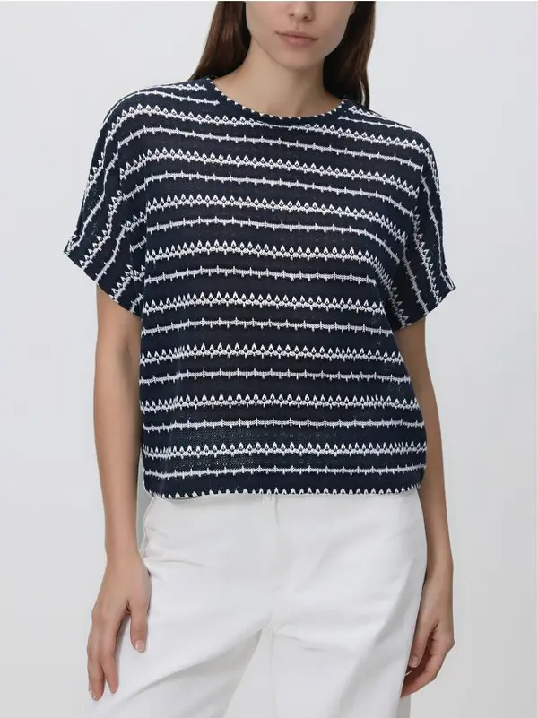 Reserved Reserved - Bluza s uzorkom - mornarsko plava