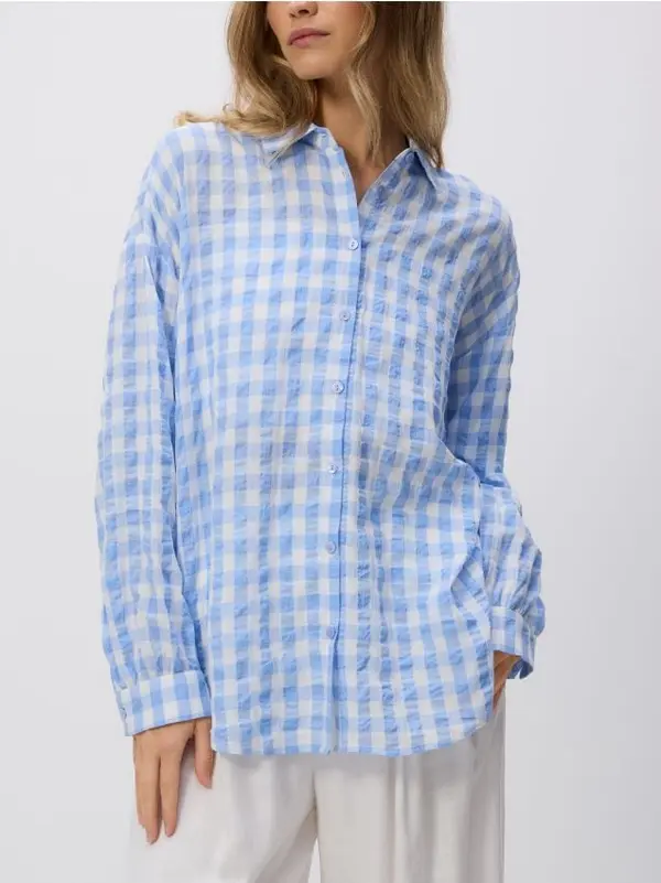 Reserved Reserved - Bluza s vezenim uzorkom - bljedoplavo