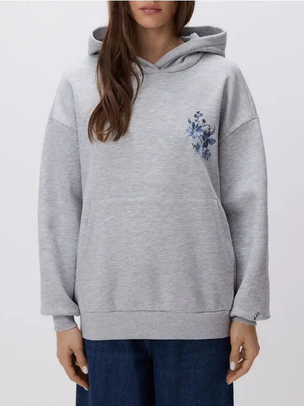 Reserved Reserved - Bluza s vezenim uzorkom - svijetlo siva