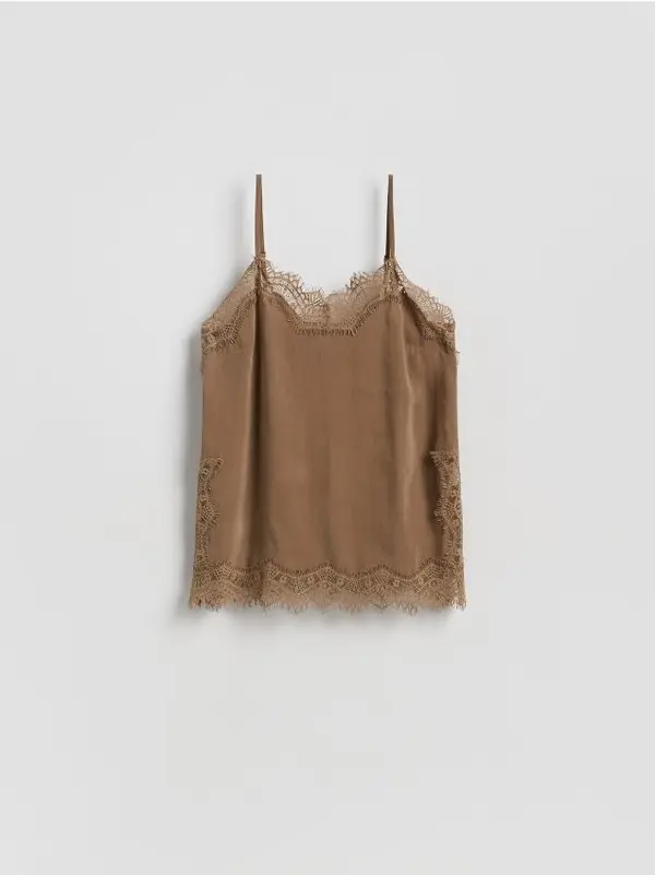 Reserved Reserved - Bluza s visokim udjelom modalnih vlakana - bež