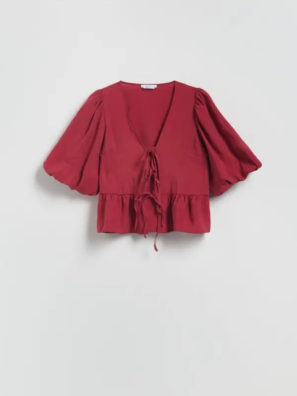 Reserved Reserved - Bluza s visokim udjelom modalnih vlakana - boja kestena