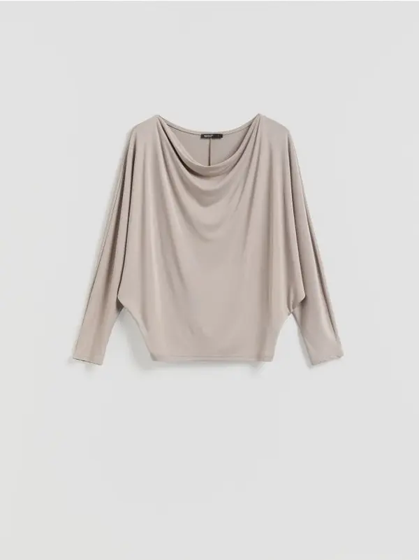 Reserved Reserved - Bluza s visokim udjelom modalnih vlakana - boja kože