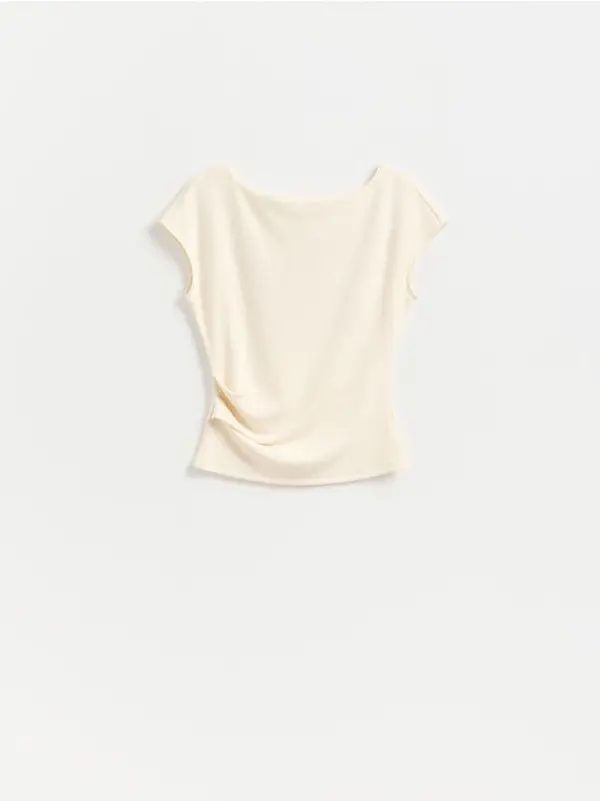 Reserved Reserved - Bluza s visokim udjelom modalnih vlakana - boja kože
